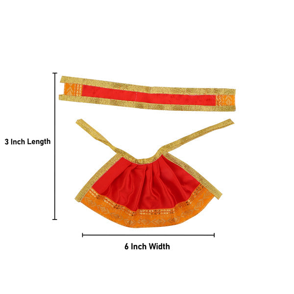 Amman Pavadai | Satin with Jari Border Mata Poshak/ Devi Vastra for Deity/ Assorted Colour