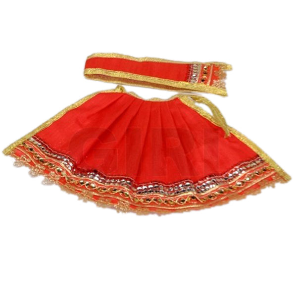 Amman Pavadai | Lehenga Patka/ Devi Poshak/ Satin Mata Dress for Deity/ Assorted Colour