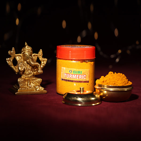 GiriAus Turmeric Powder - 50 Grams | Manjal Thool for Pooja/ Haldi Powder/ Yellow Colour/ Bottle