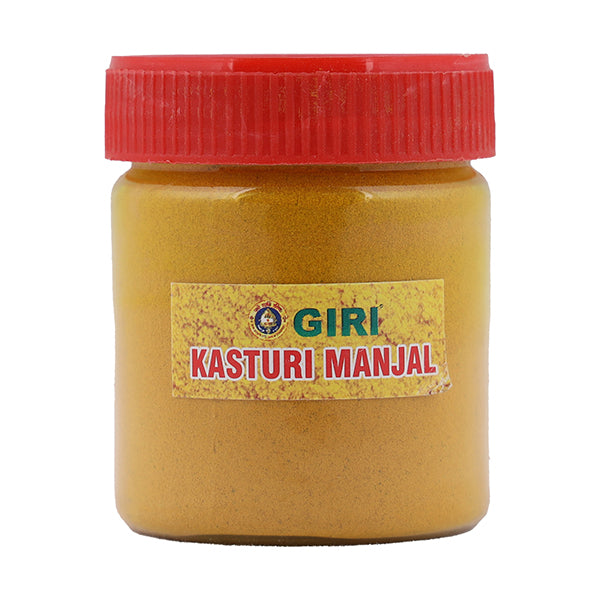 GiriAus Kasturi Manjal - 50 Gms | Haldi/ Turmeric Powder for Pooja/ Yellow Colour/ Bottle