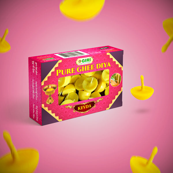Giri Pure Ghee Diya - 50 Pcs | Ghee Wicks/ Diya Batti/ Ghee Ka Diya/ Jyot Batti/ Ghee Cotton Wicks