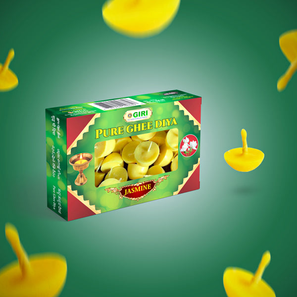 Giri Pure Ghee Diya - 50 Pcs | Ghee Wicks/ Diya Batti/ Ghee Ka Diya/ Jyot Batti/ Ghee Cotton Wicks