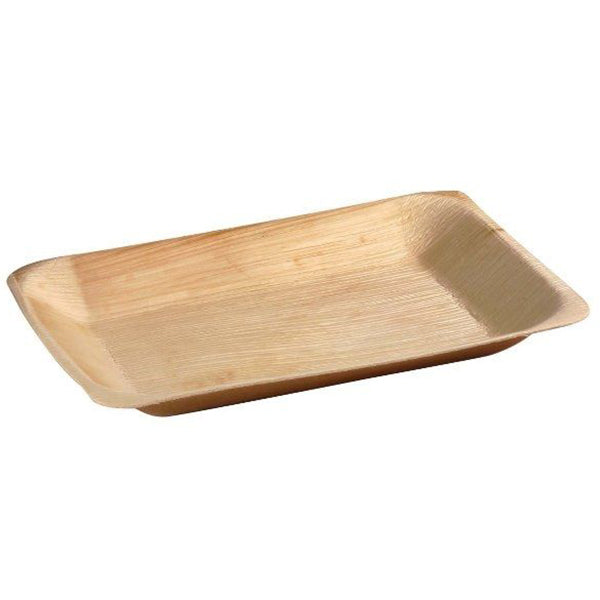 Palm Leaf Plate - 10 Pcs | Rectangle Shape Tray/ Urban Plate for Puja