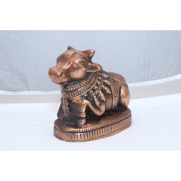 Nandi Idol - 6 Inches | Aluminium Material | Nandhi Statue for Puja | 460 Gms Approx
