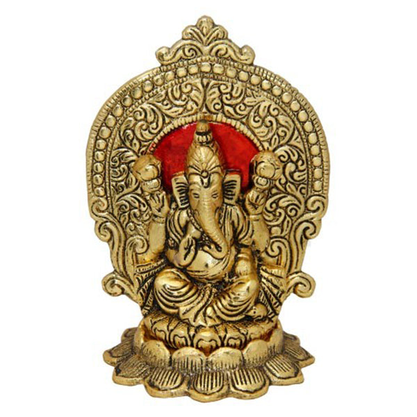 Aluminium Kamal Ganesh Idol - 6.5 Inches | Ganapati Statue for Good/ 275 Gms Approx