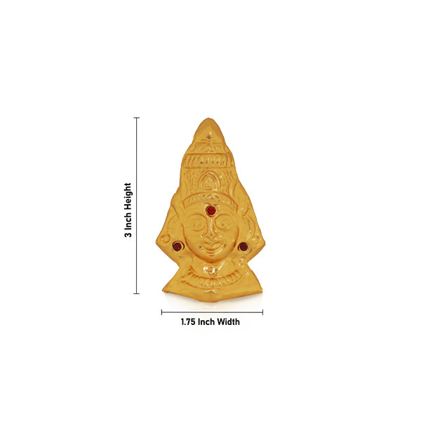 Amman Face - 3 Inches | Gold Polish Amman Mugam/ Goddess Face for Deity