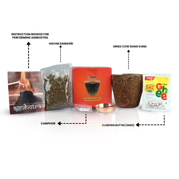 GiriAus Vedic Agnihotra Kit - 690 Grams | Havan Set/ Pooja Pack for Homam and Yagna