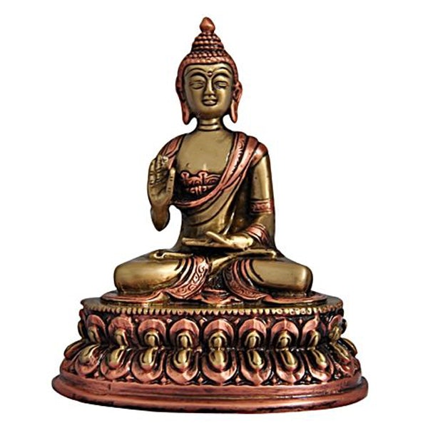 Brass Copper Gautama Buddha Idol - 7 Inches | Buddha Meditation Statue for Home/ 1.040 Kgs Approx