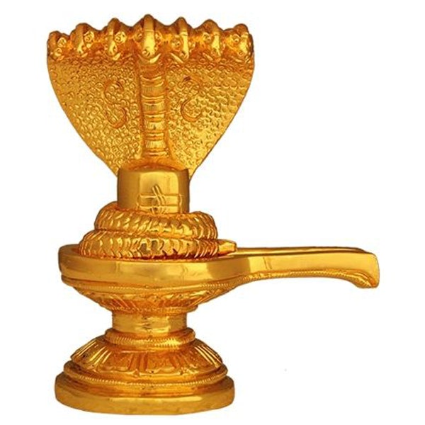 Brass Shivaling Idol - 240 Gms Approx | Sivalingam Statue for Pooja/ Gold Polish