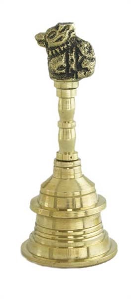 Brass Bell | Nandi Handle Brass Pooja Bell/ Hand Bell for Pooja