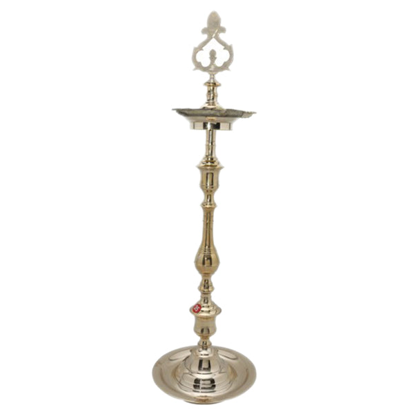 Brass Kuthu Vilaku - 28 Inches | Pirai Nagas Design Lamp/ 2 Padi Deep/ Diya for Home/ 3.260 Kgs Approx