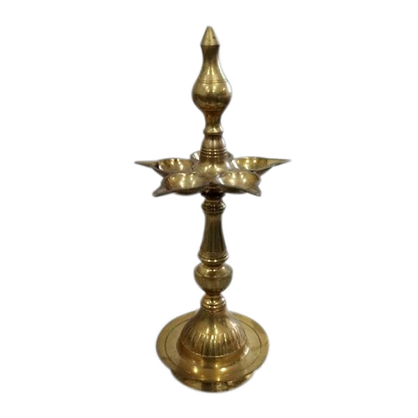 Brass Kerala Punch Mukhi Lamp | KuthuVilakku/ Diya/ Deep for Pooja/ 720 Gms