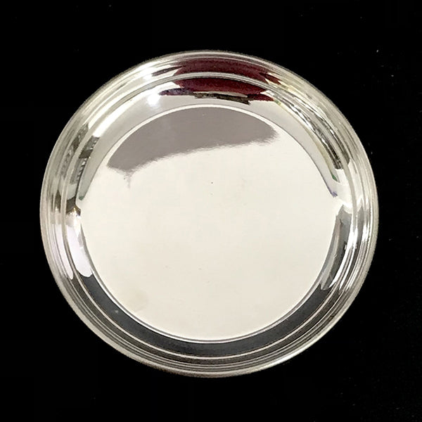 White Metal Plate - 4.5 Inches | Thali Plate/ Puja Plate for Home/ 60 Gms Approx