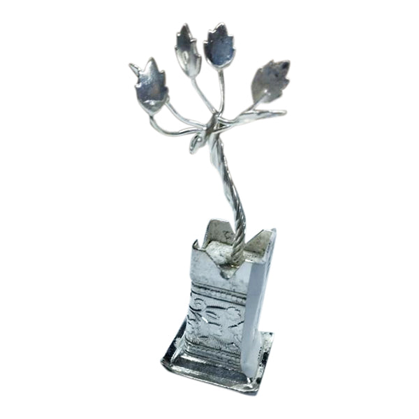 White Metal Tulsi Plant - 3.5 Inches | Tulasi Plant for Pooja/ 20 Gms Approx