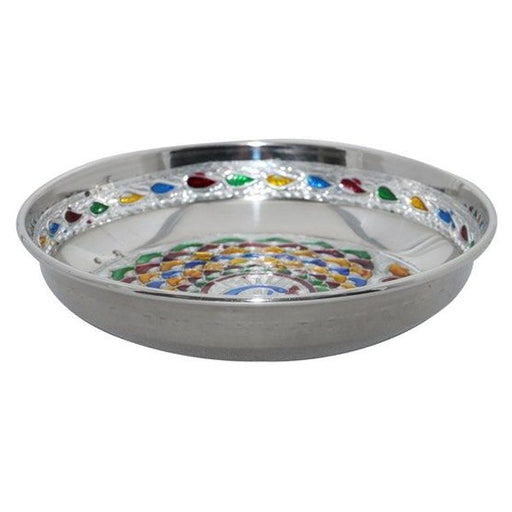 SS Minakari Plate Round-5 Inch