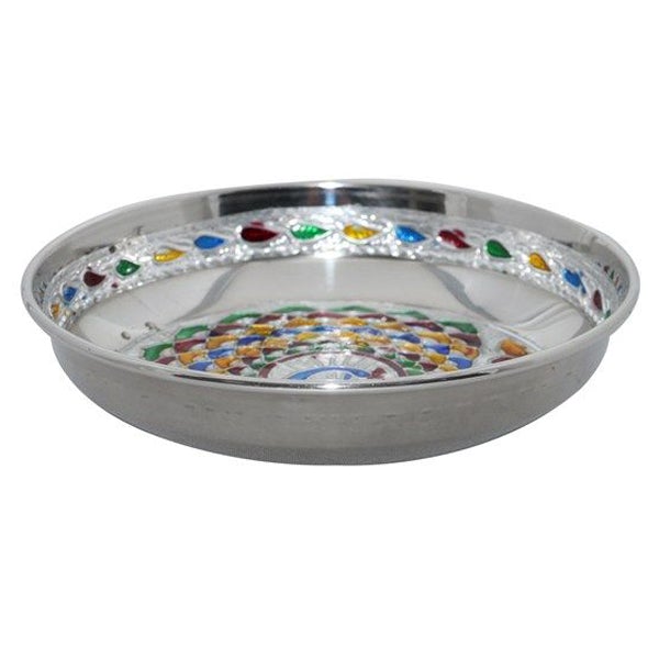 SS Minakari Plate Round-5 Inch