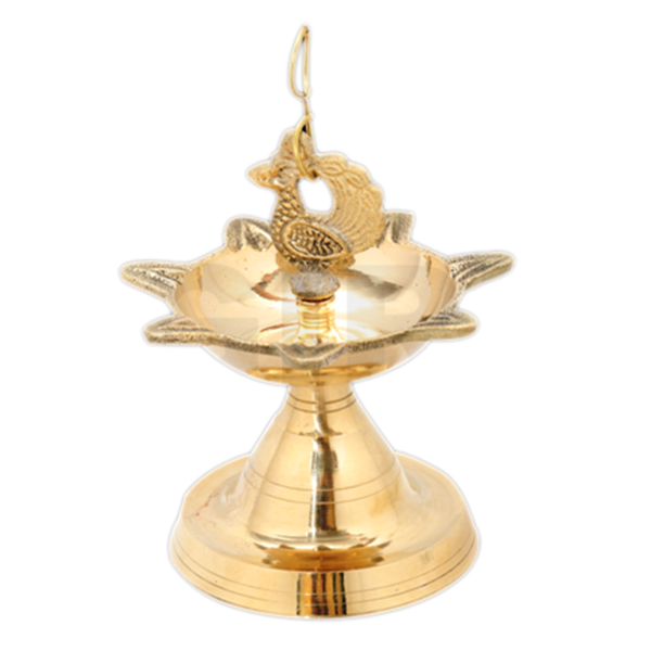 Lamp Seven Face – Brass - 9 Inch – 200 Grams | 7 Face/for Home and Temple/Diya/200 gms/Vilakku