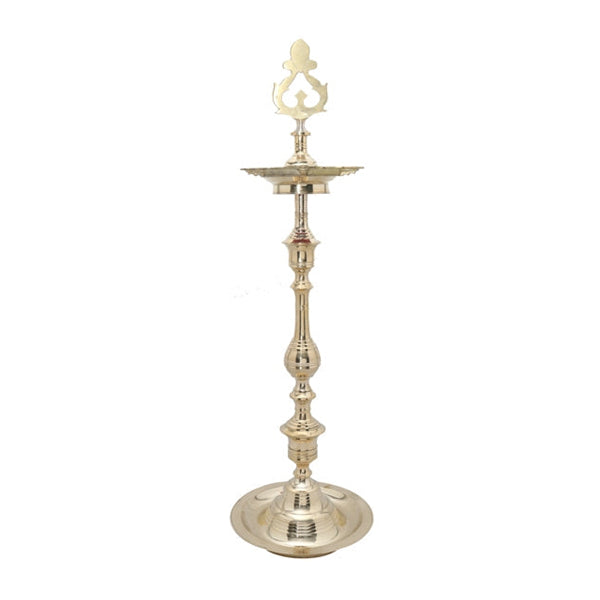 Brass Kuthu Vilakku - 22 Inches | 1.25 Padi Lamp/ Deep/ Diya for Pooja/ 1.120 Kgs Approx