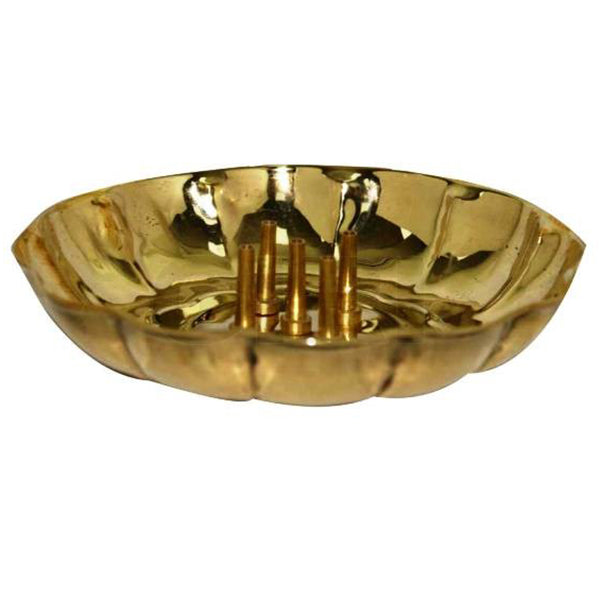 Brass Agarbatti Stand - 5 Inches | Lotus Design Incense Holder for Pooja/ 50 Grams
