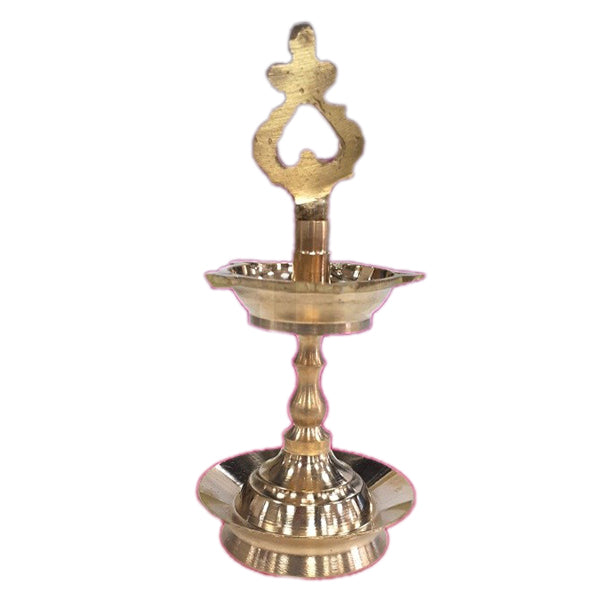 Karaikudi Pirai Lamp - Special - Brass - 10.5 Inch - 460 Grams | for Pooja Needs/ Vilakku/ 460 gms