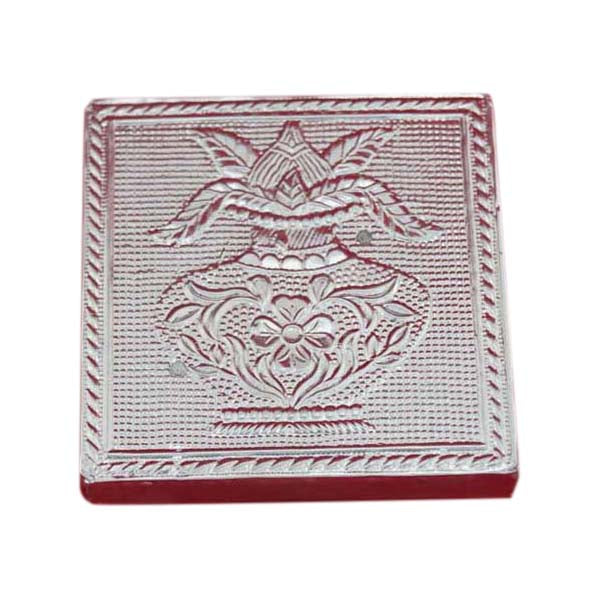 Silver/ Gold Finish Bajot - 1.5 x 3 x 3 Inches | Pooja Asan/ Patla/ Manaikatti for Home