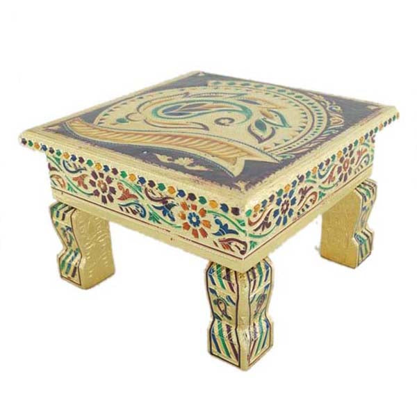 Silver/ Gold Finish Patla - 3 x 15 x 21 Inches | Bajot/ Manaikatti/ Sitting Table for Pooja Mandir