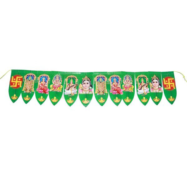 Thoranam - 5.5 x 36 Inch | Mango Leaf Toran for Home Decor/ Plastic Bandhanwar/ Green Colour