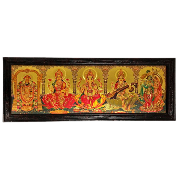 Five Gods Beeding Photo Frame | Lamination Picture Frame for Home