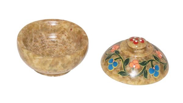Soap stone kumkum box