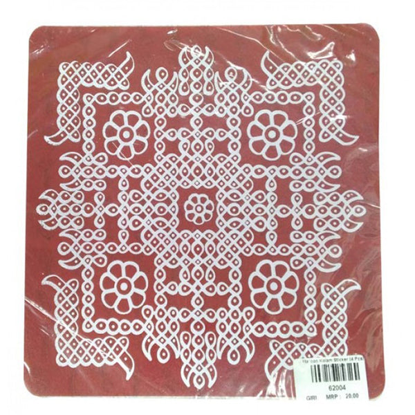 Maroon Kolam Sticker (4 Pcs)