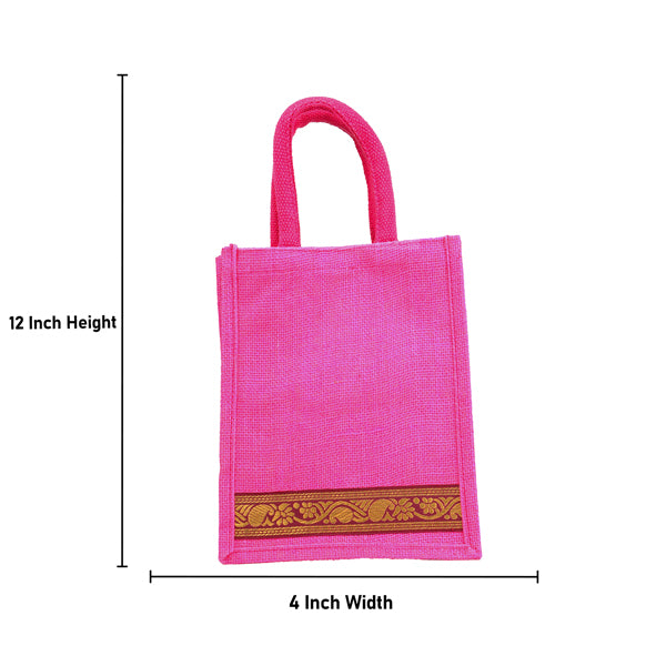 Jute Bag with Handle - 12 x 4 Inches | Tote Bag/ Return Gifts/ Thamboola Bag/ Wedding Gift Bag