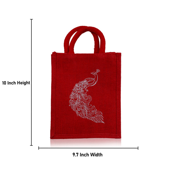 Jute Bag - 10 x 9.7 Inches | Handbag/ Tote Bag for Women/ Assorted Colours