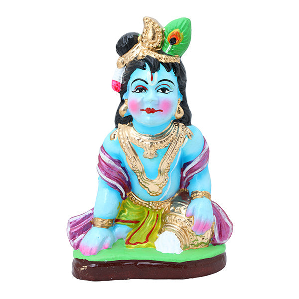 Crawling Krishna - 7 Inch | GiriAus  Golu Doll/ Clay/ Thavazhum Kannan/ Navratri Bommai/ Gifts