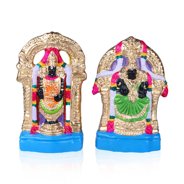 Perumal Thayar Pair - 8 Inch | GiriAus Golu Doll/ Clay/ Balaji/ Padmavathi/ Navratri Bommai/ Gifts