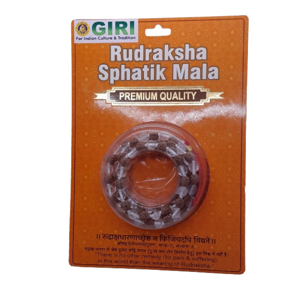 Rudraksha Sphatik Mala | Rudra Spatika Japa Mala/ Kantha Mala for Men and Women