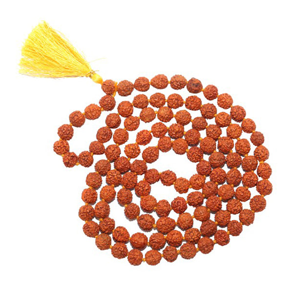 Rudraksha Mala with Thread Knot - 108 Beads | Japa Mala for Protection/ 8 Millimeter/ Kantha Mala