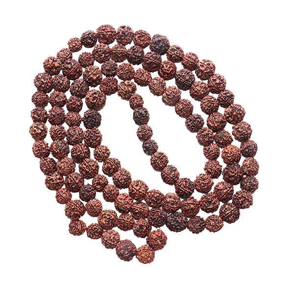 4 Mukhi Rudraksha Mala with Thread Knot - 34 Inches | Four Face Japa Mala/ Kantha Mala/ 4 Face