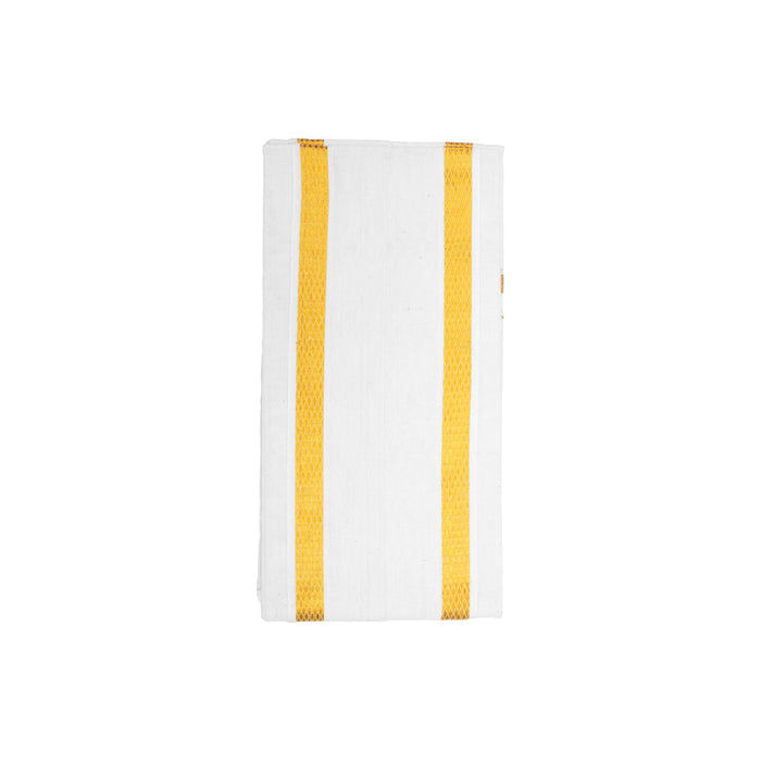 Angavastram - 1.8 Mtrs | Half White Thundu/ Angavastra Towel/ Gamcha for Pooja & Ritual Wear
