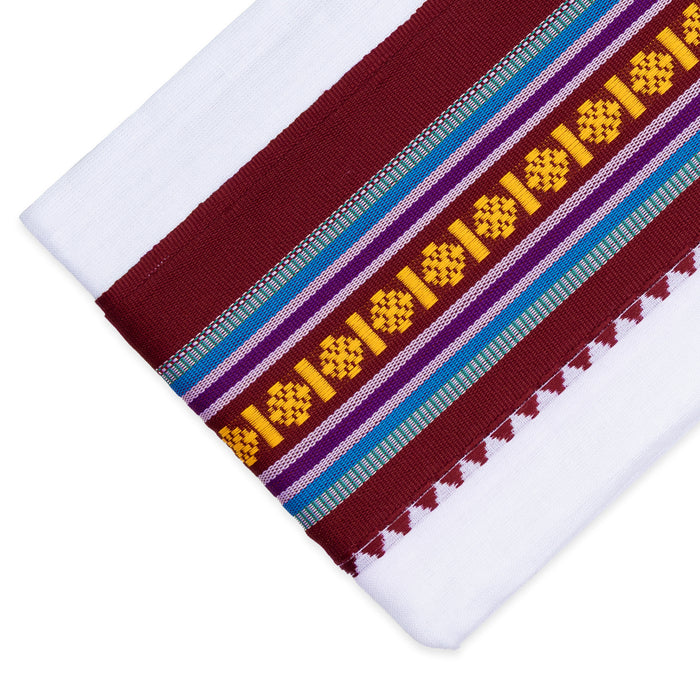 White Angavastram - 2 Mtrs | Nagpuri Cotton Thundu/ Angavastra Towel/ Gamcha for Pooja & Ritual Wear