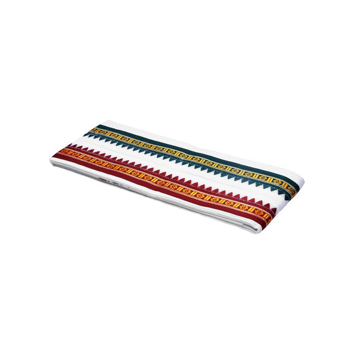 Angavastram - 1.8 Mtrs | White Colour Thundu/ Korvai Border Towel/ Traditional Gamcha For Men