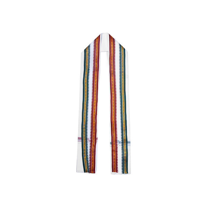 Angavastram - 1.8 Mtrs | White Colour Thundu/ Korvai Border Towel/ Traditional Gamcha For Men