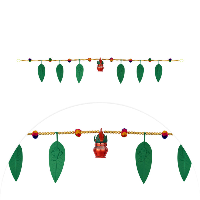 Door Toran - 3 Inches | Artificial Toran / Leaf With Kalash Design Bandanwar/ Thoran for Door Decor