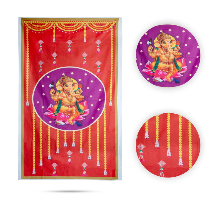 Digital Screen - 8 x 5 Feet | Digital Print Curtain/ Temple Screen/ Decorative Curtain For Pooja Room