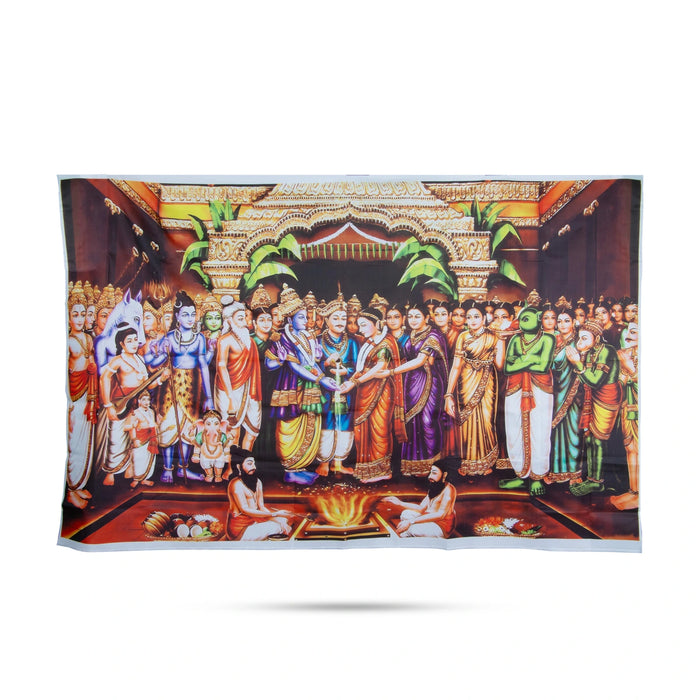 Digital Screen - 8 x 5 Feet | Digital Print Curtain/ Temple Screen/ Decorative Curtain For Pooja Room