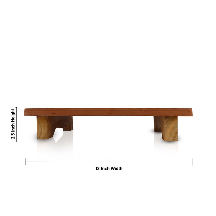 Manai Palagai - 2.5 x 13 Inches | Wooden Bajot/ Pooja Chowki/ Patla For Home & Deity Decor