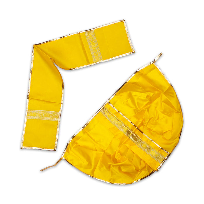 Readymade Panchakacham - 15 x 22 Inches | Jari Border Satin Dhoti/ Panchakajam For Deity Alangaram