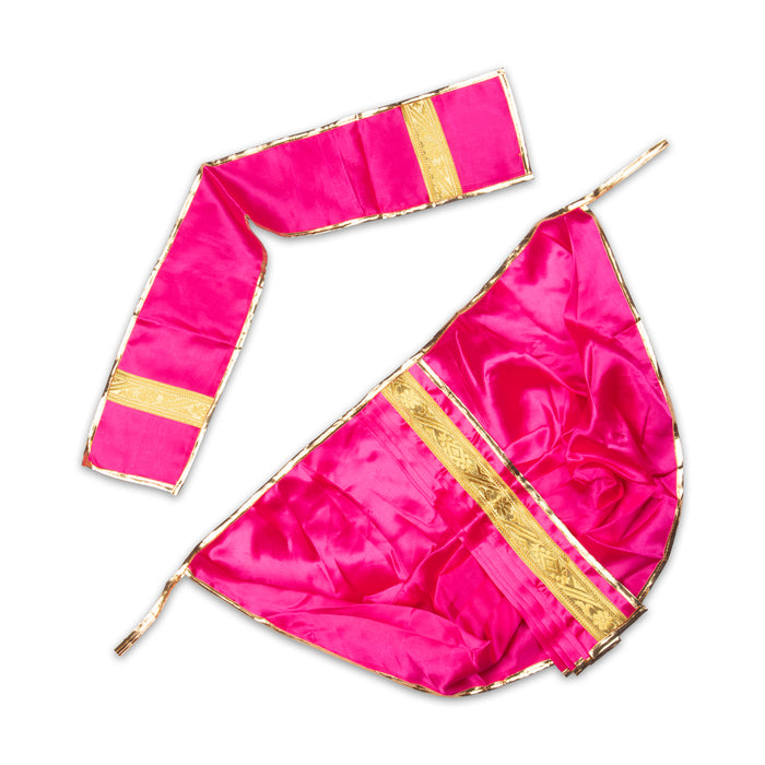 Readymade Panchakacham - 15 x 22 Inches | Jari Border Satin Dhoti/ Panchakajam For Deity Alangaram