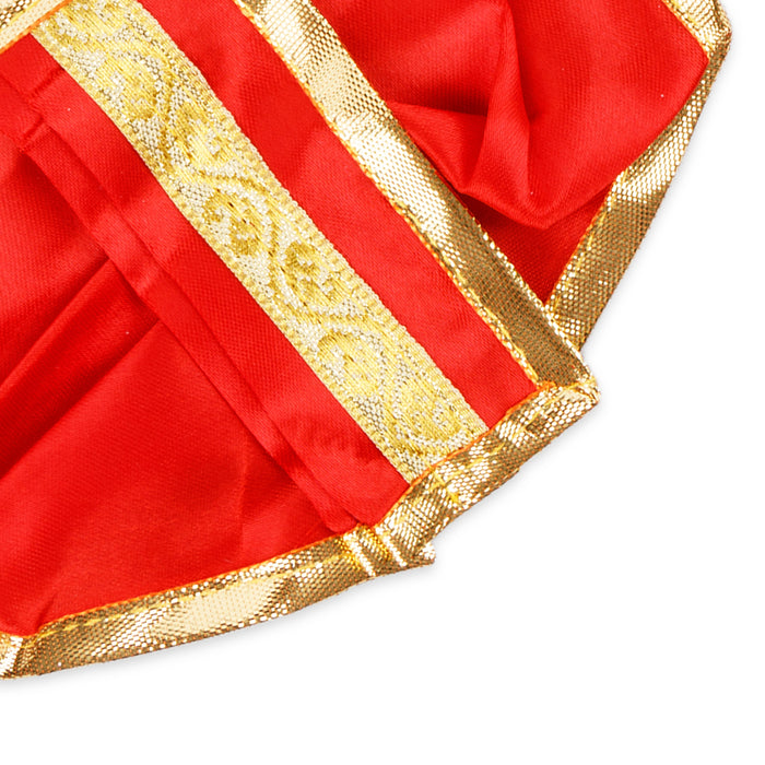 Panchakacham - 4 x 6 Inches | Satin Jari Border Dhoti/ Bhagwan Uthriyam/ Panchakajam For Deity Decor