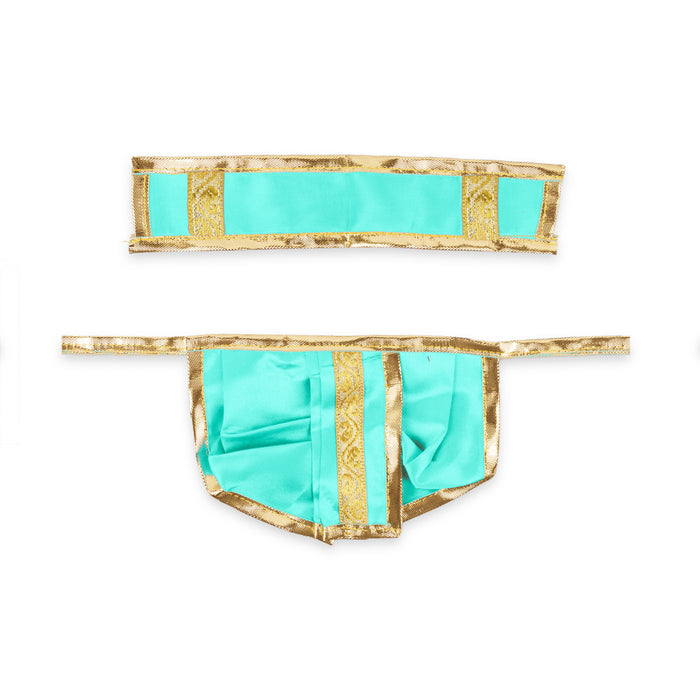 Panchakacham - 4 x 6 Inches | Satin Jari Border Dhoti/ Bhagwan Uthriyam/ Panchakajam For Deity Decor