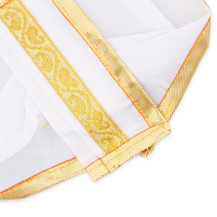 Panchakacham - 4 x 6 Inches | Satin Jari Border Dhoti/ Bhagwan Uthriyam/ Panchakajam For Deity Decor
